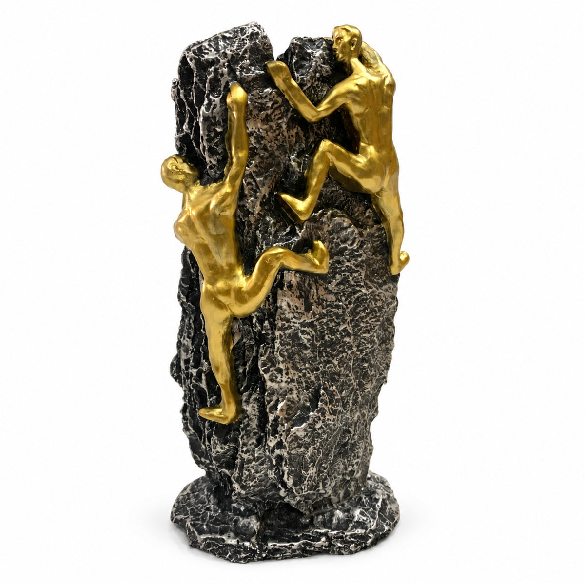 Abstract Modernist Family Figurine - Gold, Silver & Black (A)