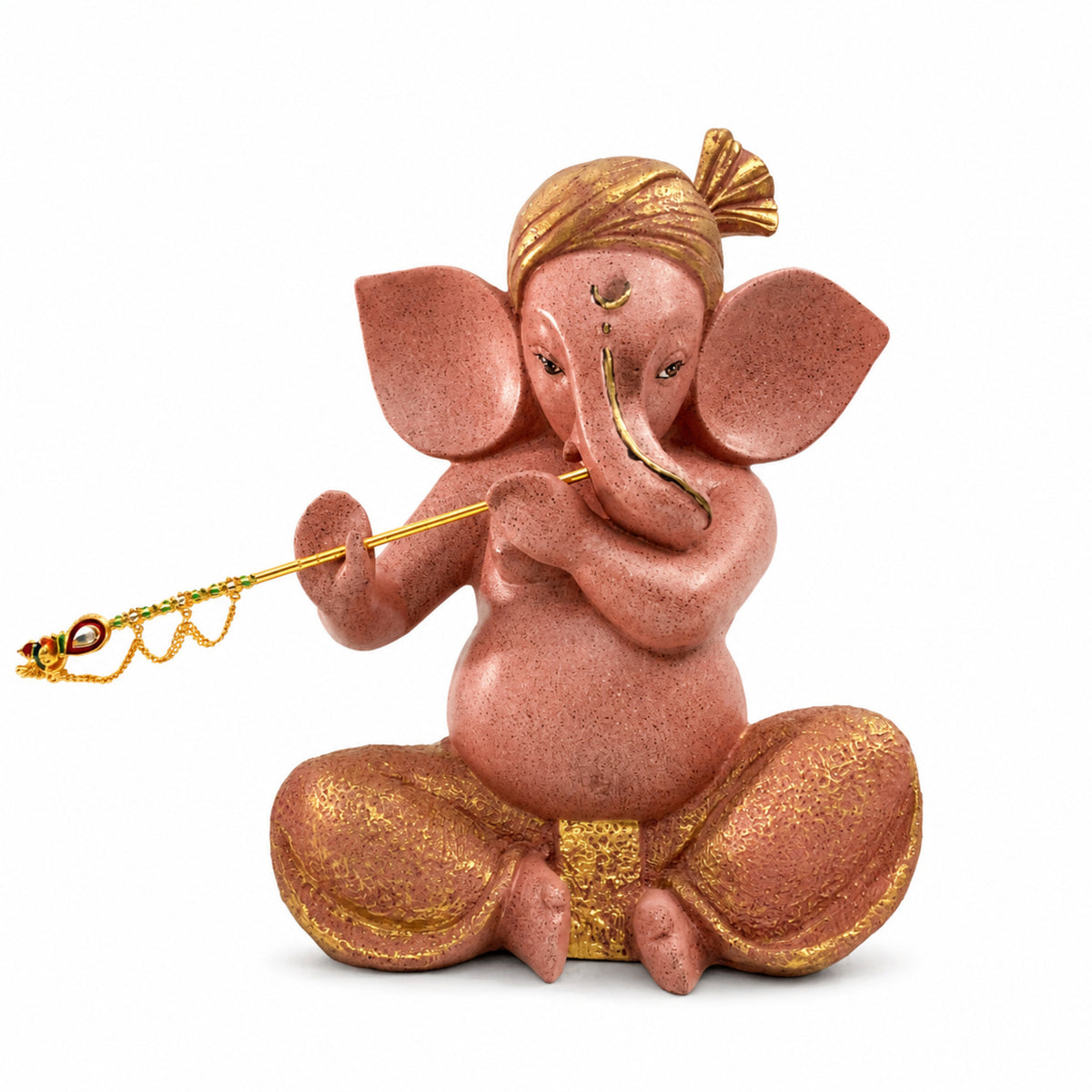 Sacred Lord Ganesha Meditating Idol - Dusty Rose Gold