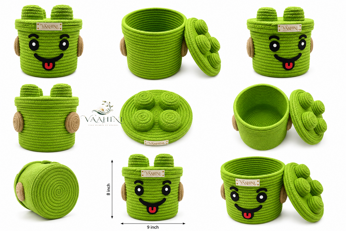 Vaahini Smiley Basket - Multiple Views and Dimensions