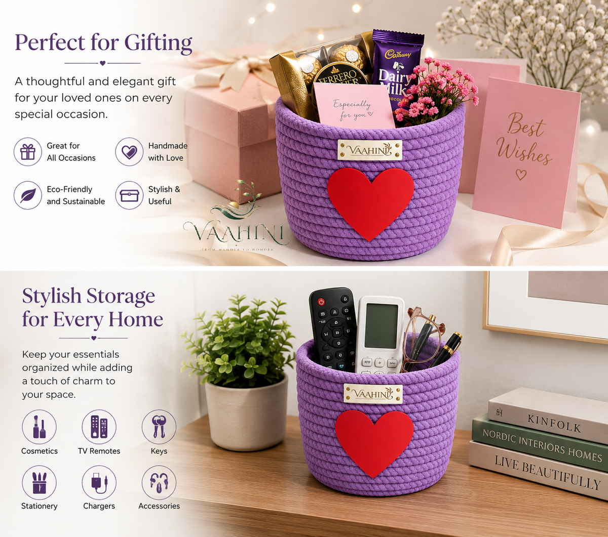 Vaahini gift basket - perfect for gifting and storage