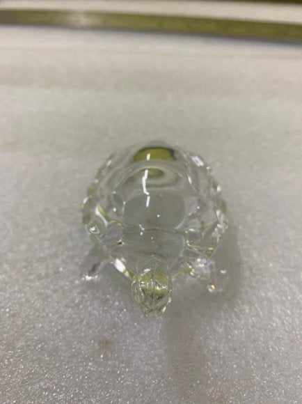 Premium Crystal Turtle Decorative Showpiece with Crystal Tray/ Luxury Feng Shui Tortoise Figurine