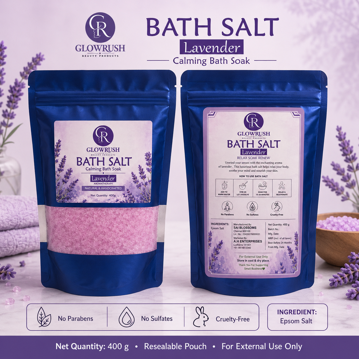Bath Salt Color Purple (Lavender)