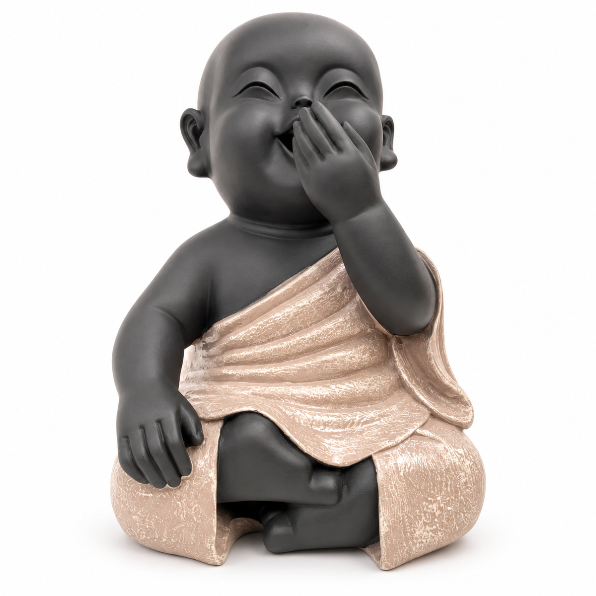 One Hand On Mouth Home Decor Doll - Beige & Black