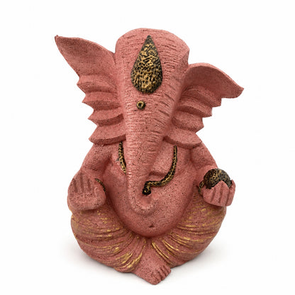 Auspicious Lord Ganesha with Flute Idol - Dusty Rose Gold