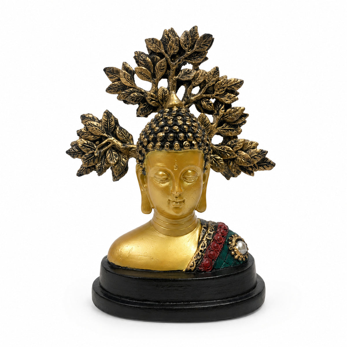 Antique Golden Meditating Buddha Figurine