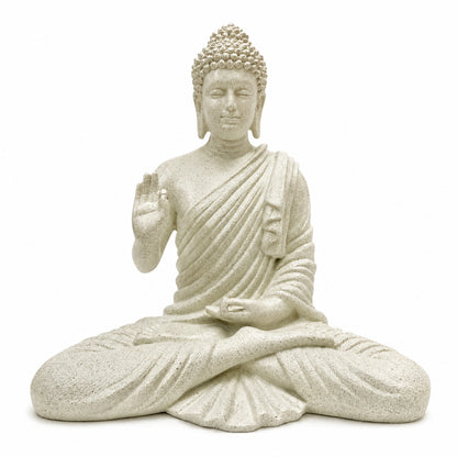 Meditating Dhyana Buddha Idol - Pristine White