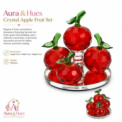 Crystal Red Apples Decorative Showpiece
