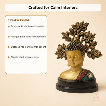 Antique Golden Meditating Buddha Figurine