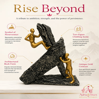 Abstract Modernist Family Figurine - Gold, Silver & Black (B)