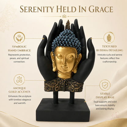 Sacred Palm Buddha Meditating Figurine (Large)