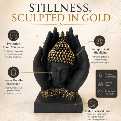 Sacred Palm Buddha Meditating Figurine (Small)