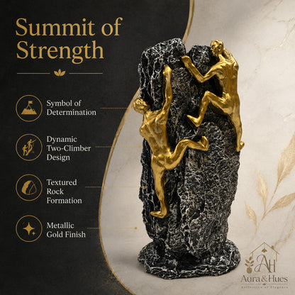 Abstract Modernist Family Figurine - Gold, Silver & Black (A)