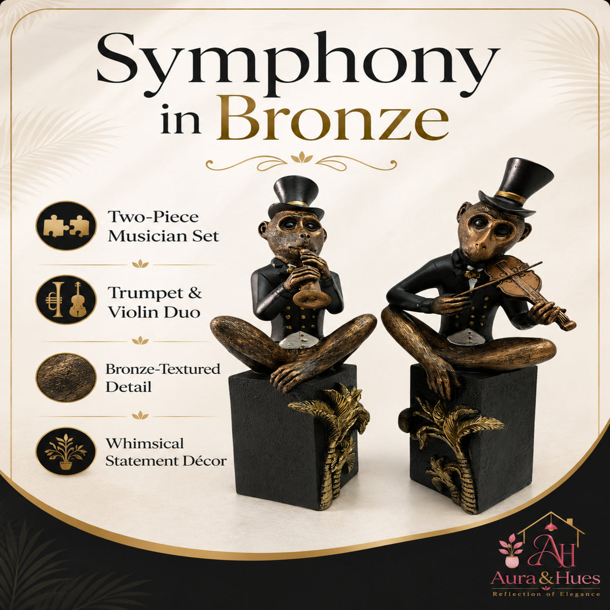 Contemporary Sleek Stallion Art Showpiece - Metallic Bronze & Black (M)