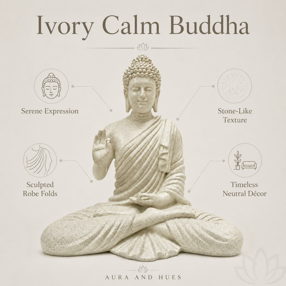 Meditating Dhyana Buddha Idol - Pristine White
