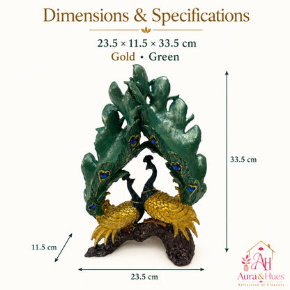 Modern Stylized Sail Wave Showpiece - Gold & Emerald Green