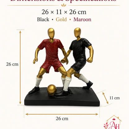 Contemporary Stylized Tribal Couple Showpiece - Black, Gold & Maroon (B)
