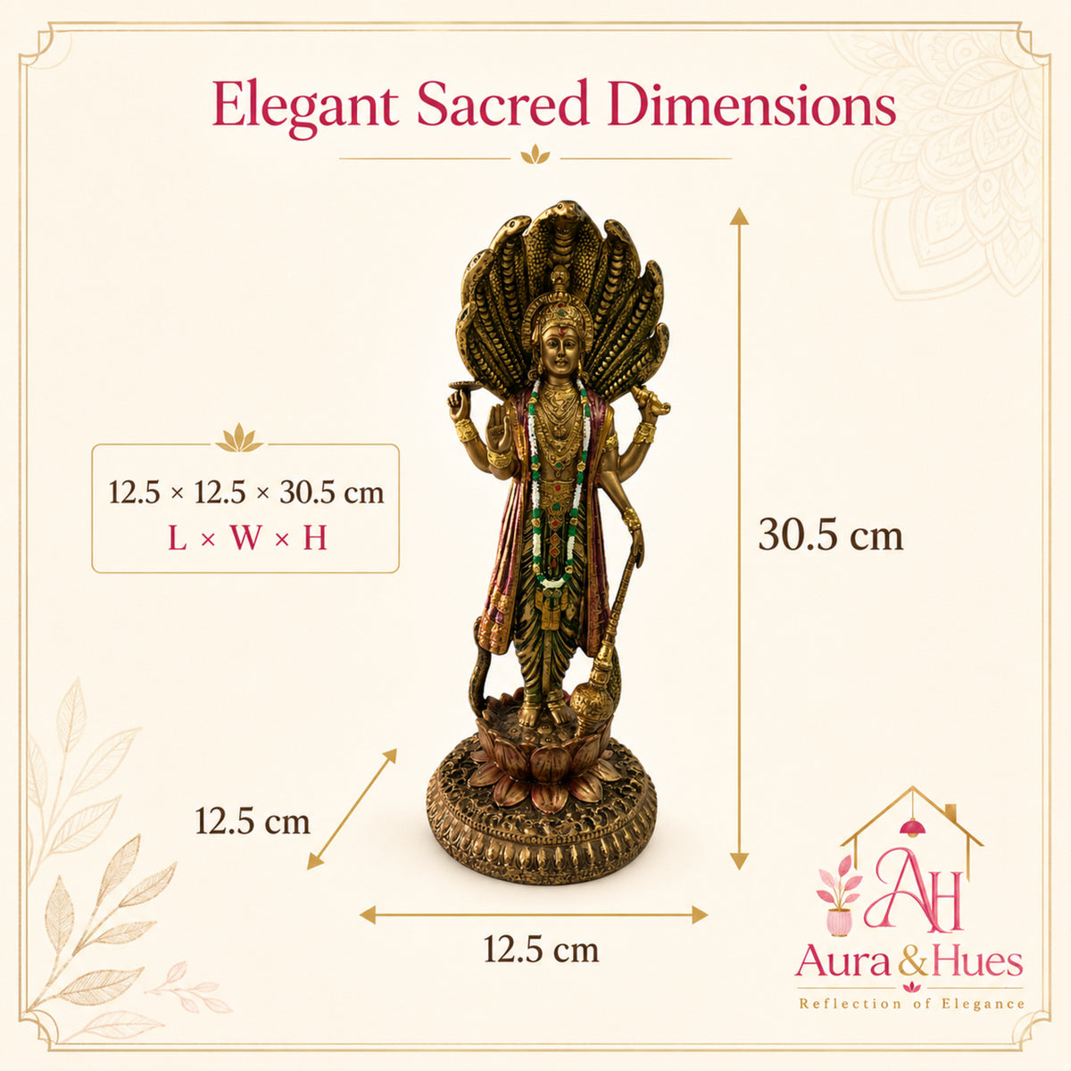 Grand Temple-Style Standing Lord Shiva Statue, Bronze, Gold & Maroon