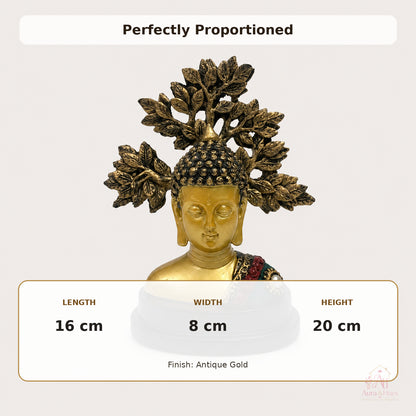 Antique Golden Meditating Buddha Figurine