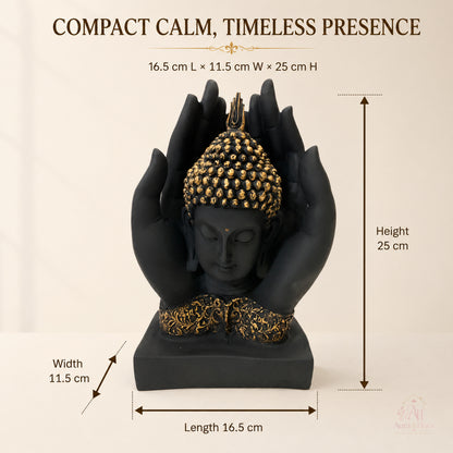 Sacred Palm Buddha Meditating Figurine (Small)