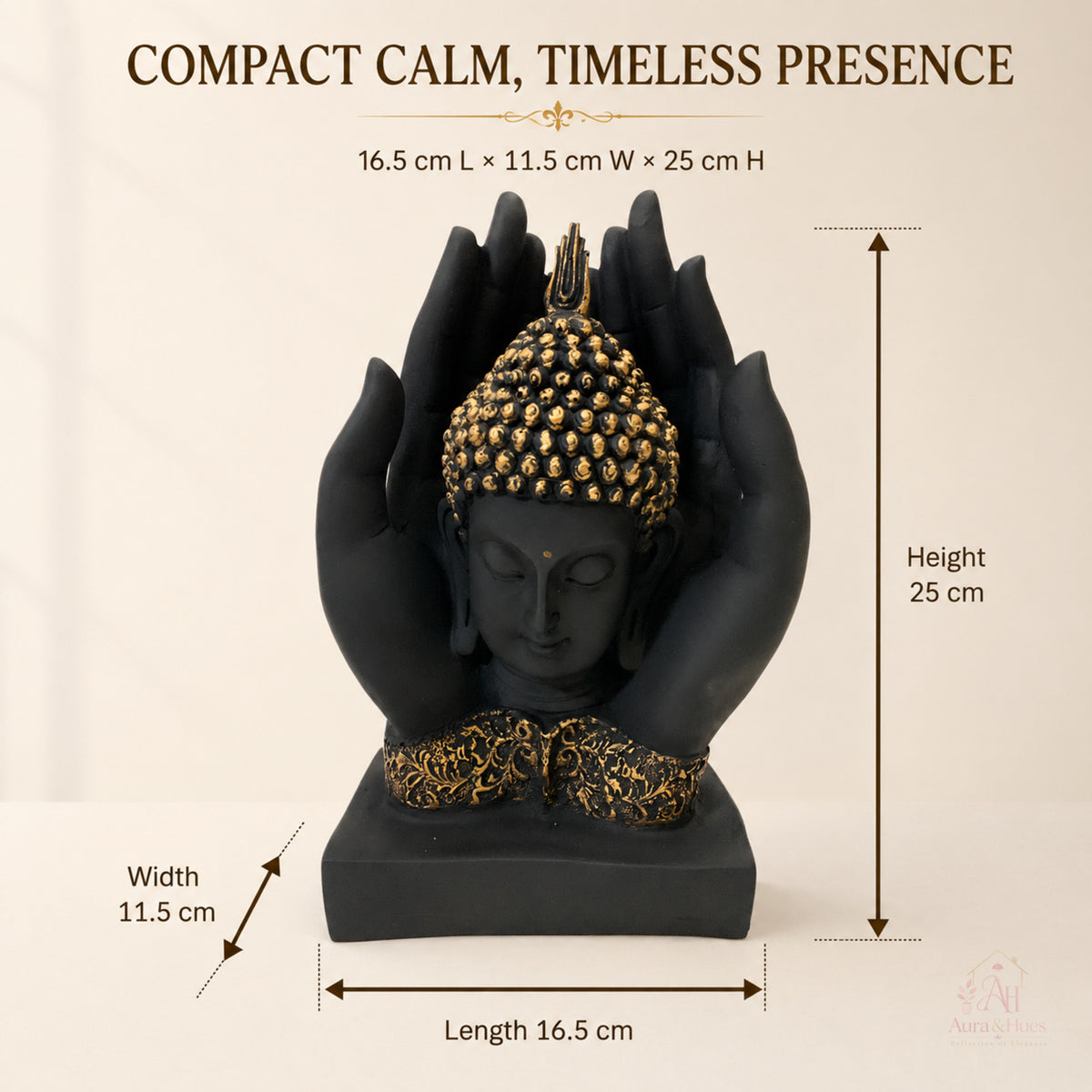 Sacred Palm Buddha Meditating Figurine (Small)