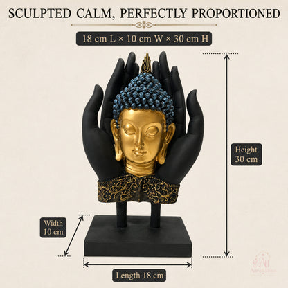 Sacred Palm Buddha Meditating Figurine (Large)