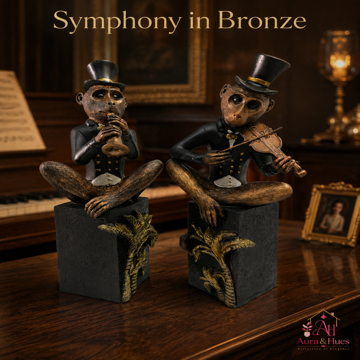 Contemporary Sleek Stallion Art Showpiece - Metallic Bronze & Black (M)