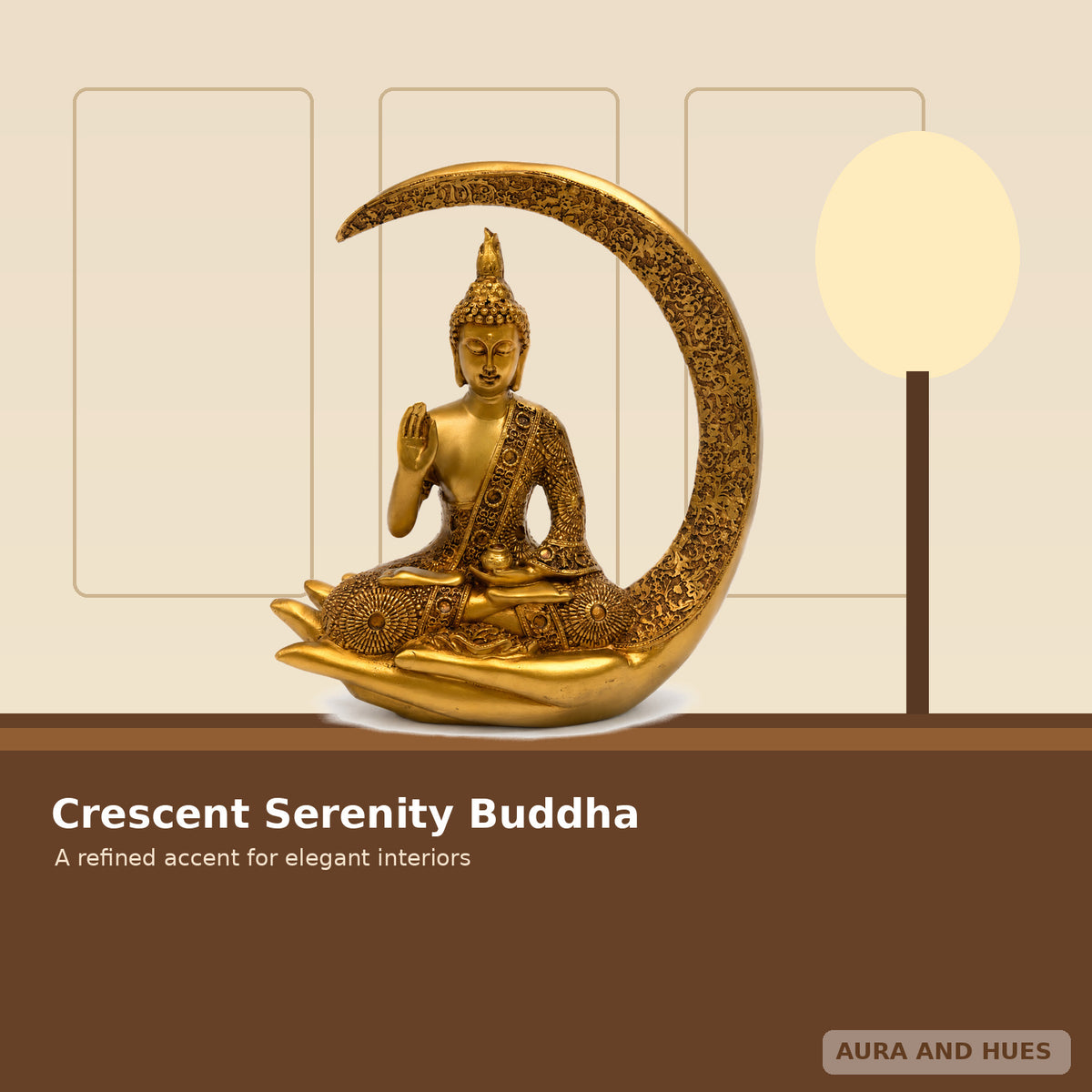 Slender Serene Buddha Idol - Radiant Golden