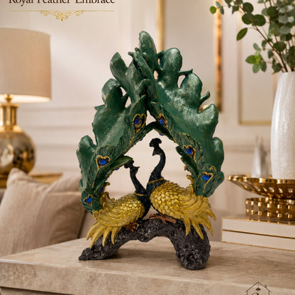 Modern Stylized Sail Wave Showpiece - Gold & Emerald Green