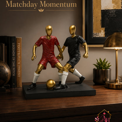 Contemporary Stylized Tribal Couple Showpiece - Black, Gold & Maroon (B)