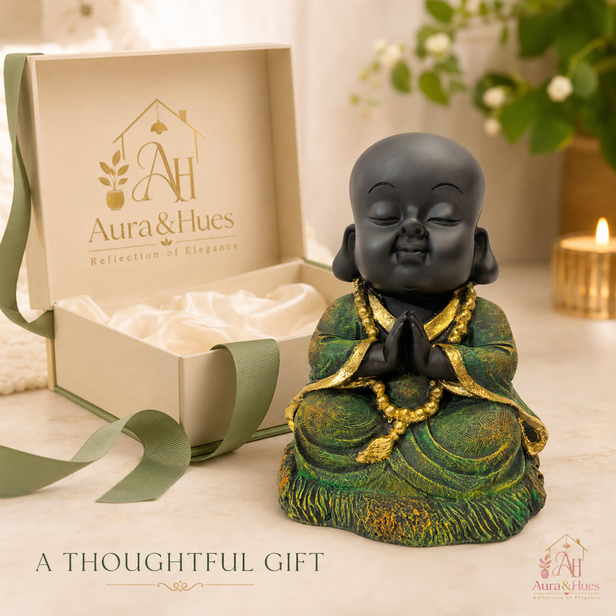 Abstract Modern Elegance Figurine - Green Golden