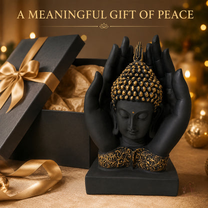 Sacred Palm Buddha Meditating Figurine (Small)