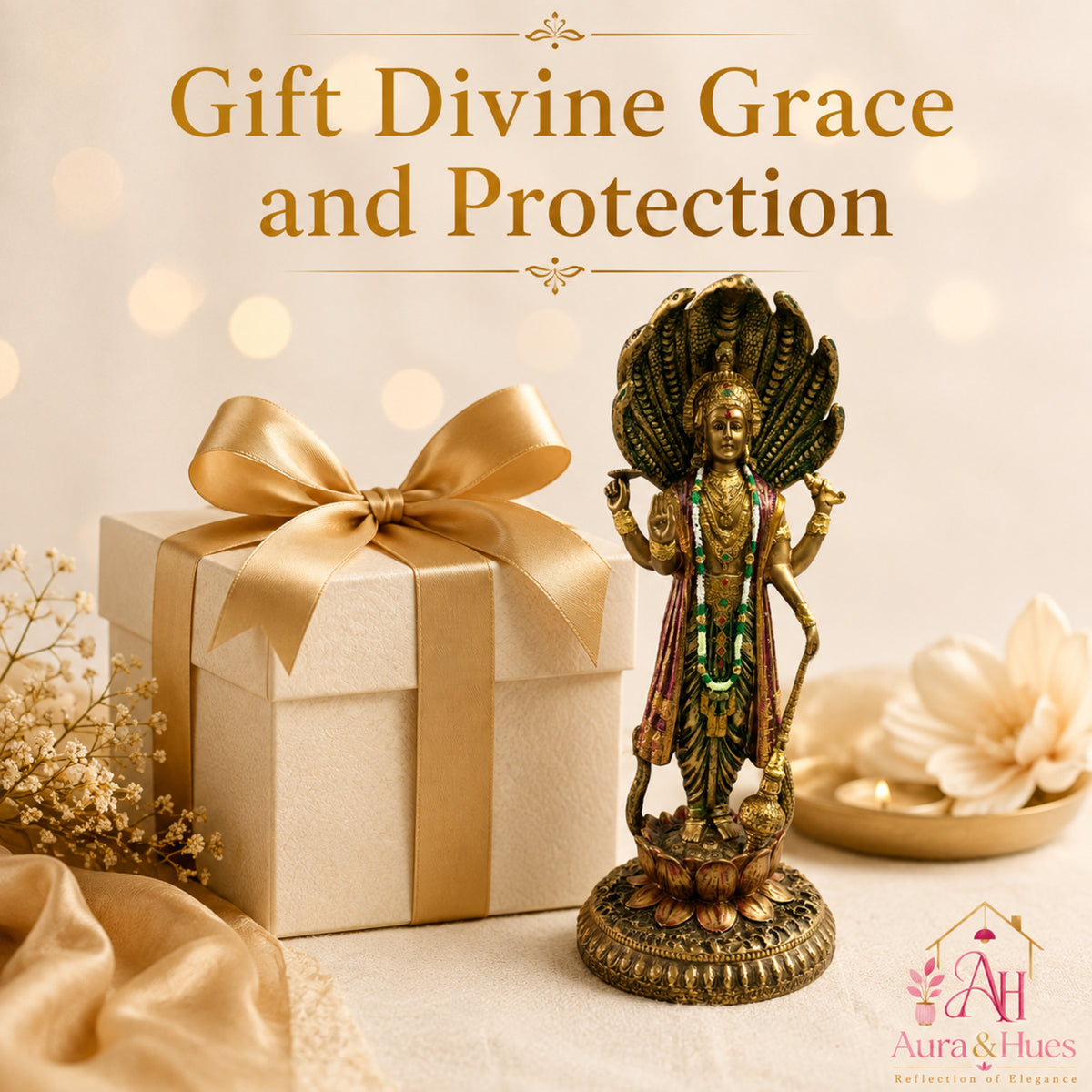 Grand Temple-Style Standing Lord Shiva Statue, Bronze, Gold & Maroon