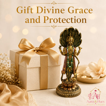 Grand Temple-Style Standing Lord Shiva Statue, Bronze, Gold & Maroon