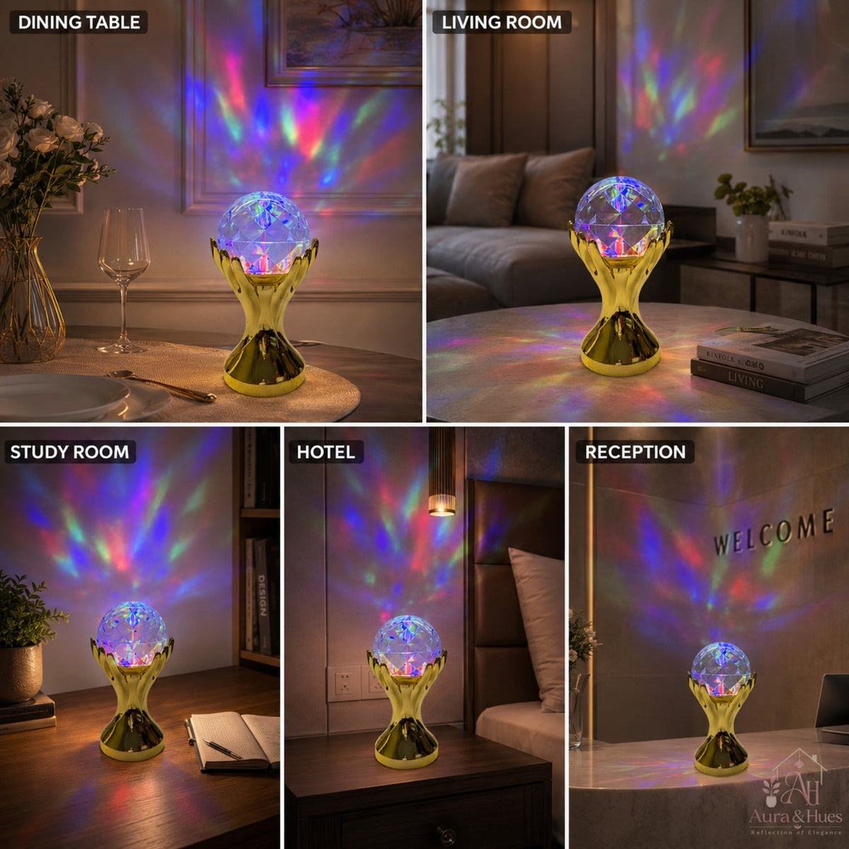 Crystal Rainbow Light in dining, living, study, hotel and reception rooms