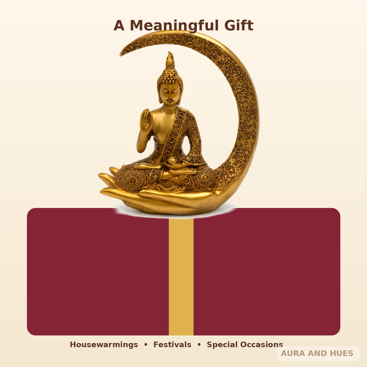 Slender Serene Buddha Idol - Radiant Golden