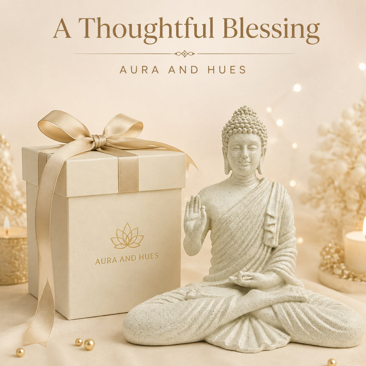 Meditating Dhyana Buddha Idol - Pristine White