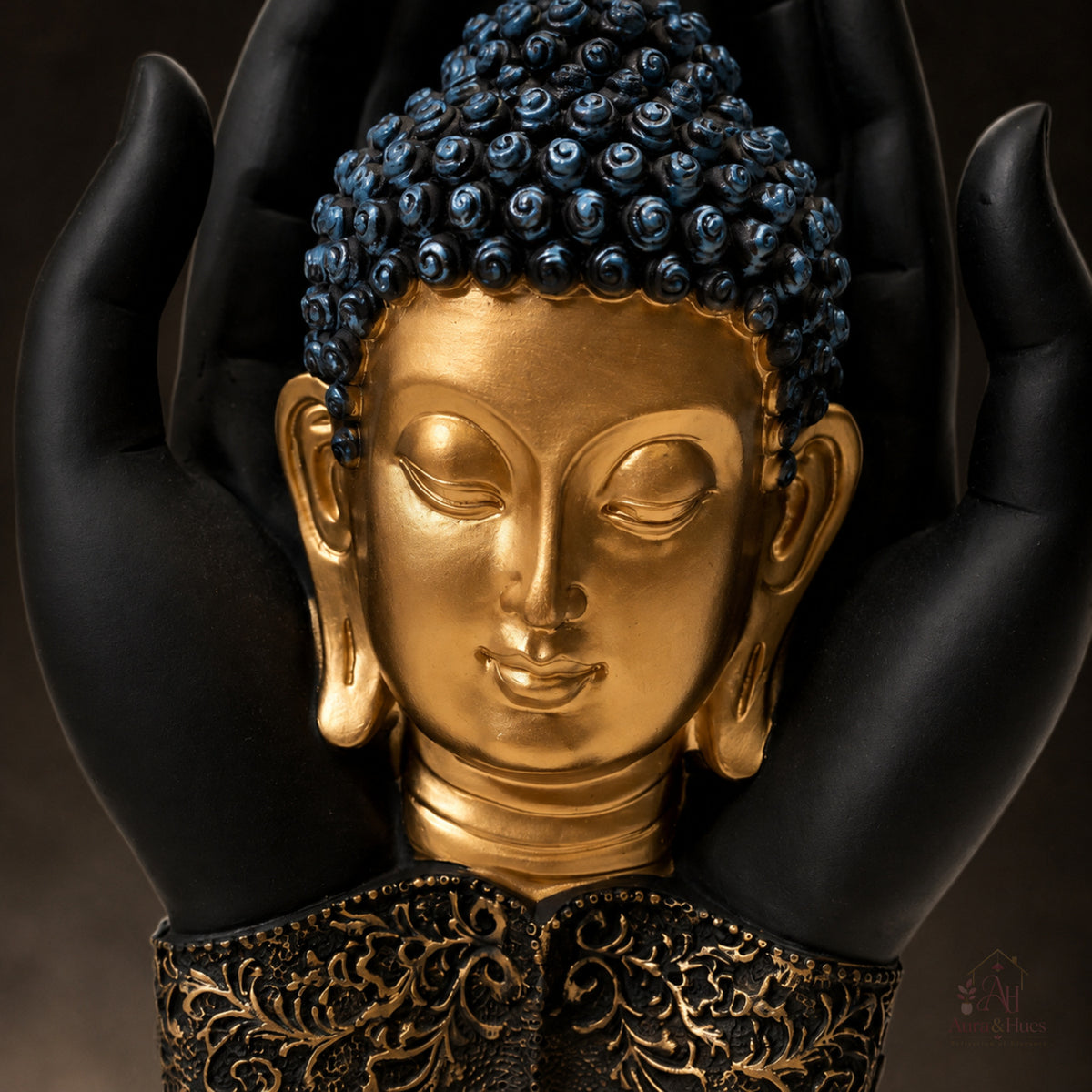Sacred Palm Buddha Meditating Figurine (Large)