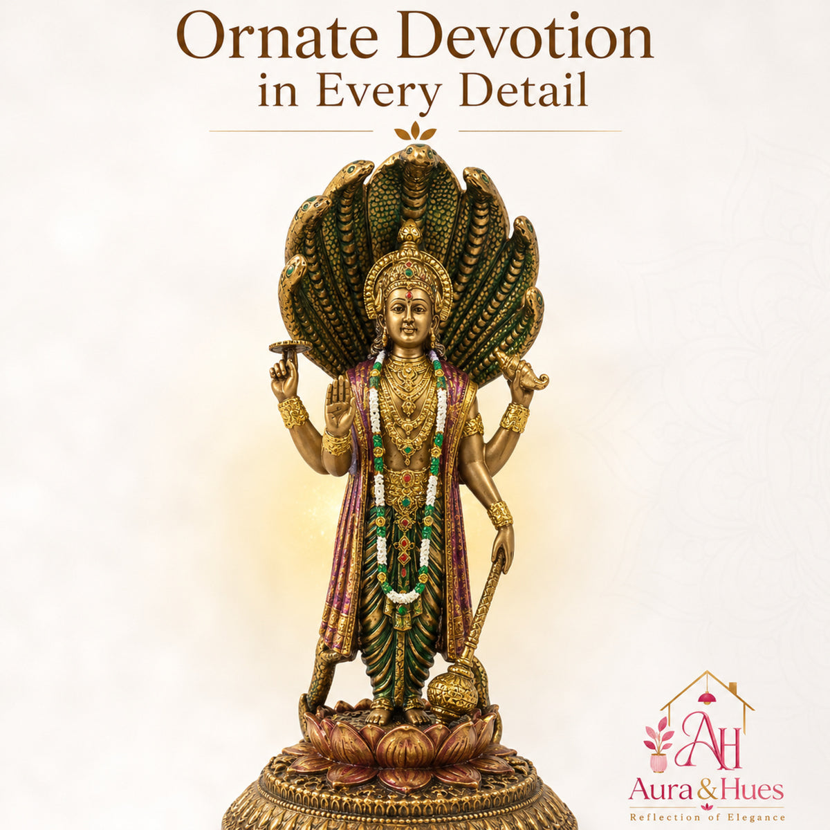 Grand Temple-Style Standing Lord Shiva Statue, Bronze, Gold & Maroon