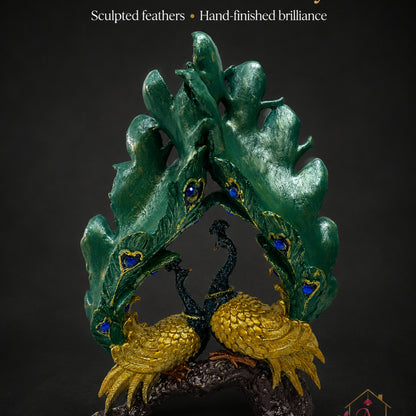 Modern Stylized Sail Wave Showpiece - Gold & Emerald Green