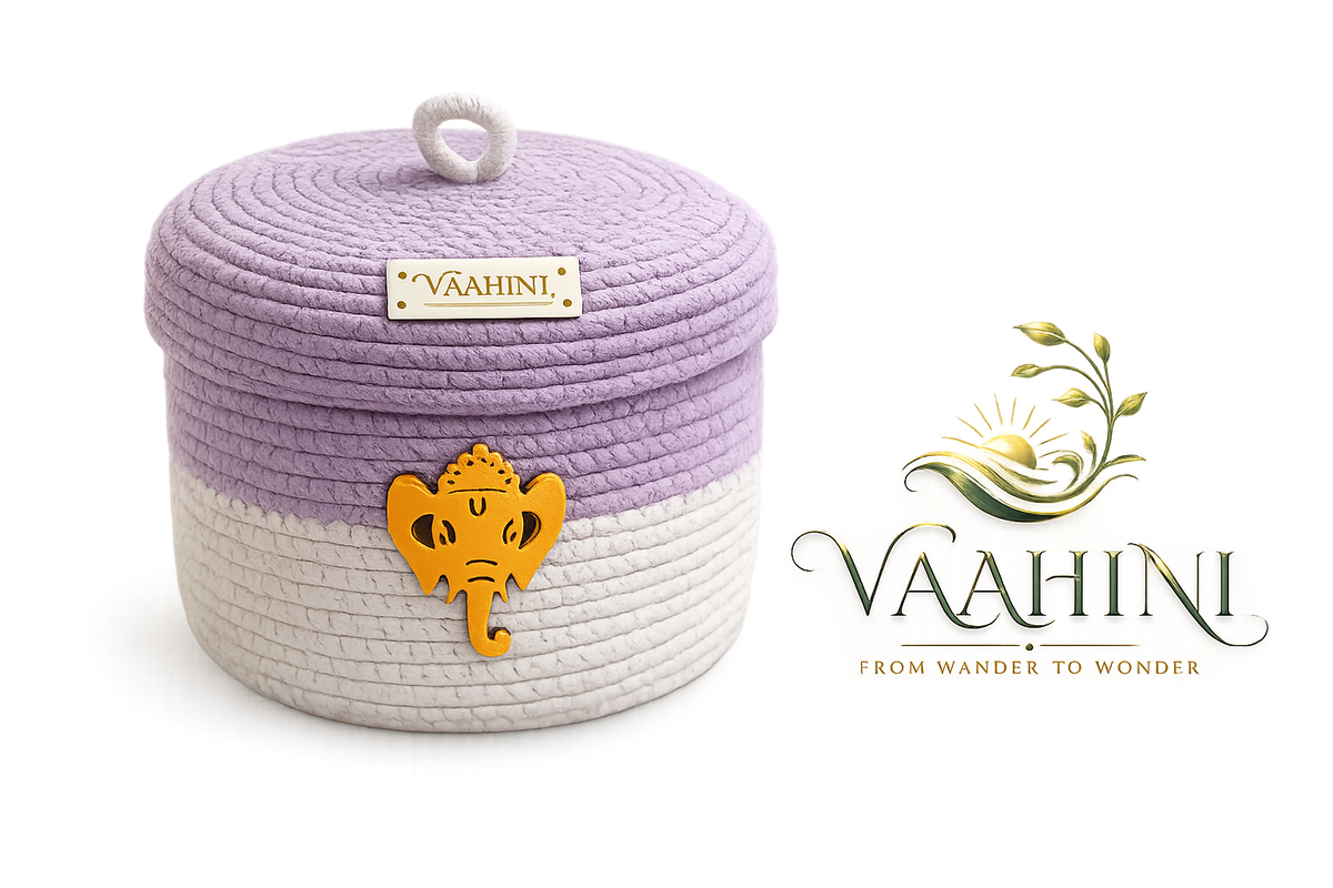 Vaahini Ganpati Cotton Rope Basket - Gifting and Storage