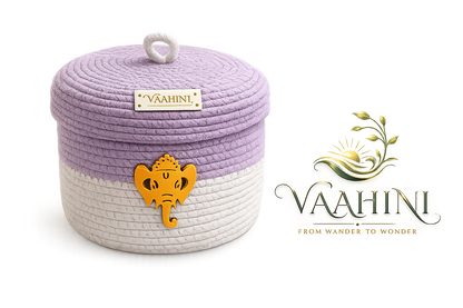 Vaahini Ganpati Cotton Rope Basket - Gifting and Storage