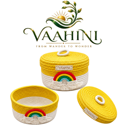 Vaahini Rainbow Cotton Rope Basket - Main Product Image