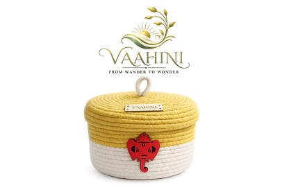 Vaahini Ganpati Cotton Rope Basket - Gifting & Storage Use