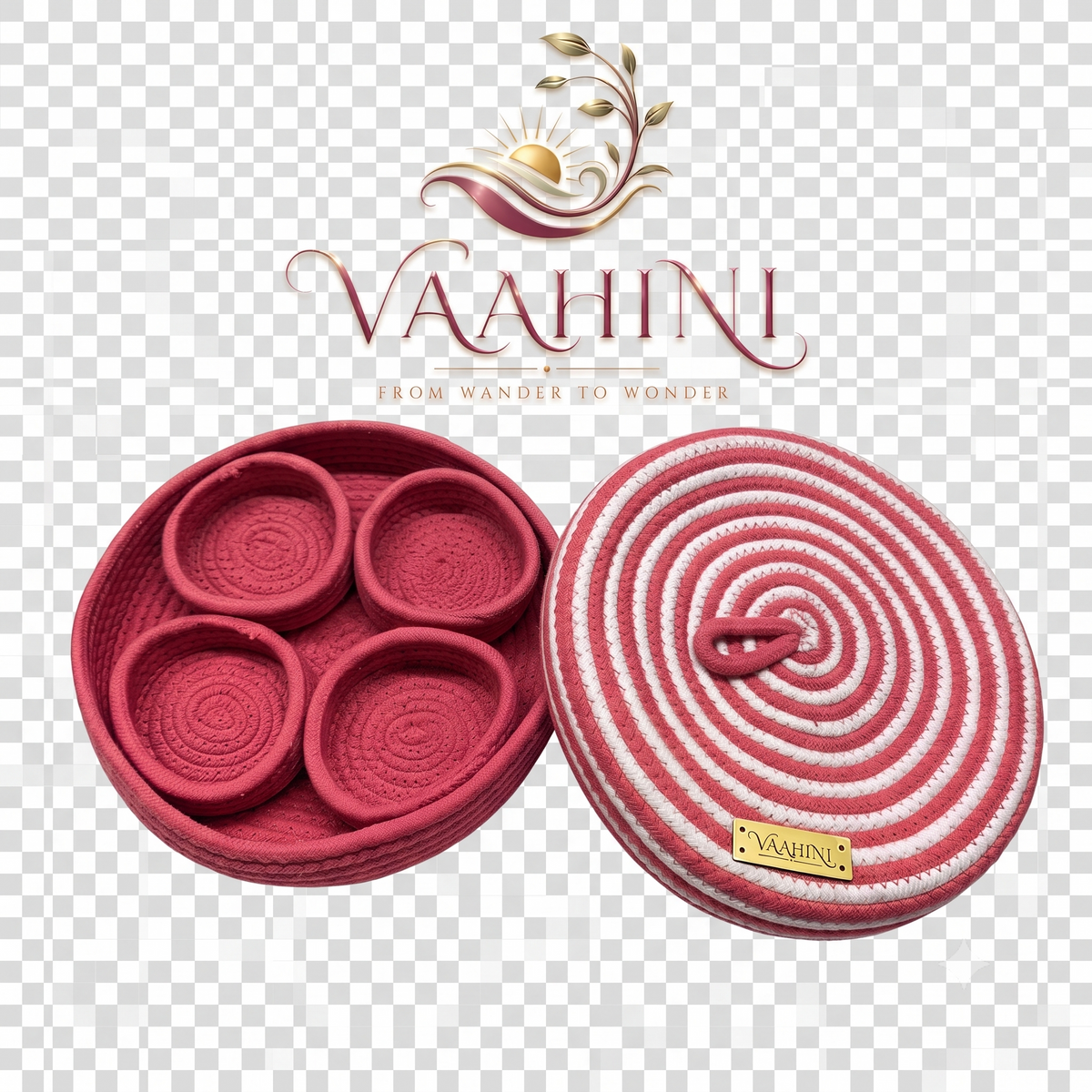 Vaahini Dry Fruit Basket open view showing inner tray compartments