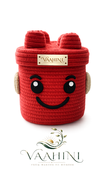 Vaahini Cotton Rope Smiley Basket - product details and features