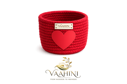 Vaahini Cotton Rope Gift Basket with Heart - Product Info