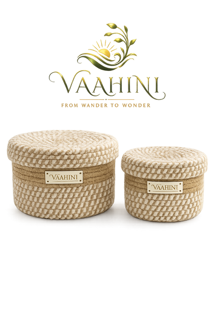 Vaahini Cotton Rope Basket Combo - Multiple views