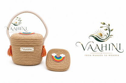 Vaahini Cotton Rope Kids Themed Basket - Front View
