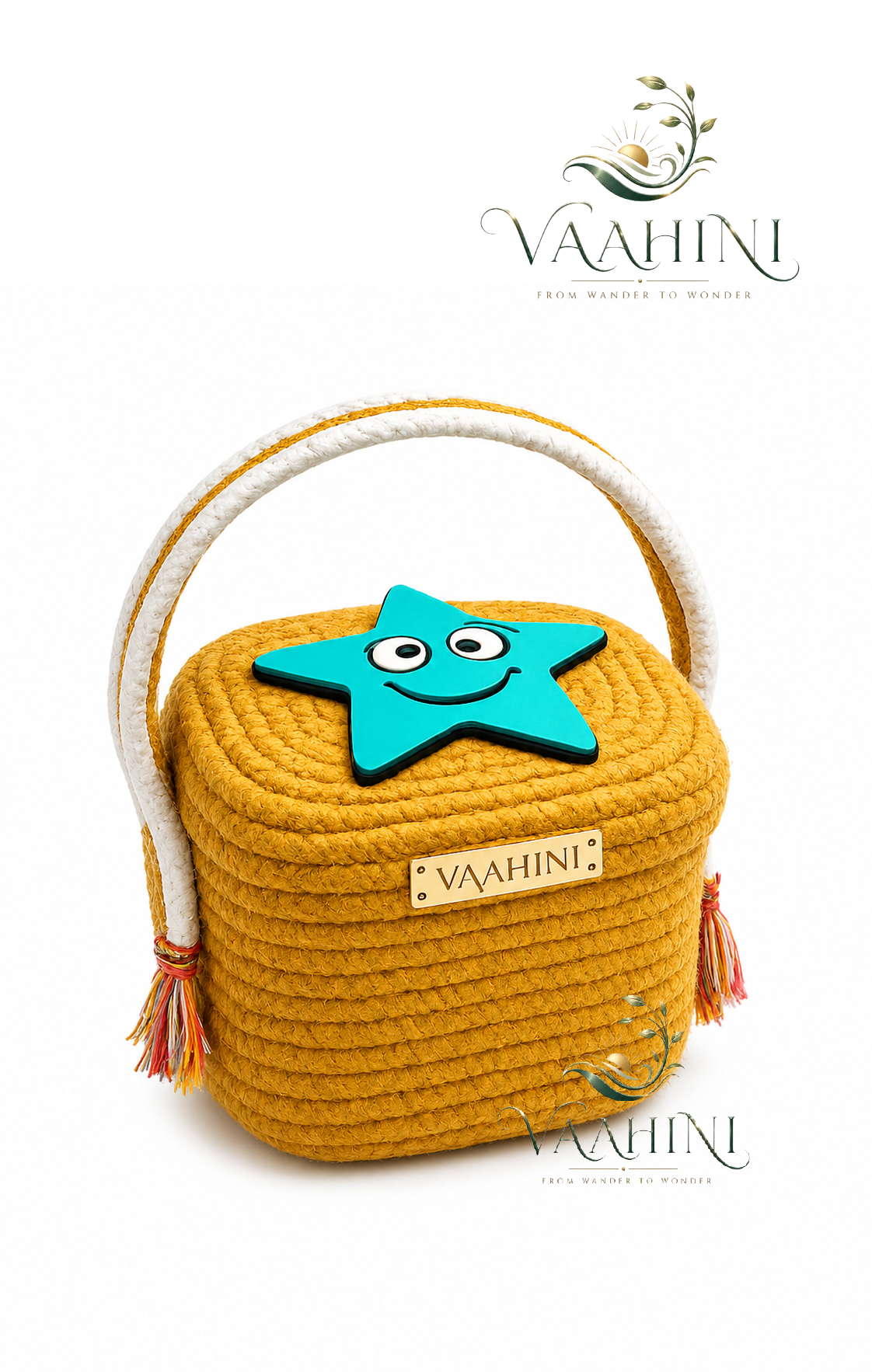 Vaahini Cotton Rope Gift Basket lifestyle - woman holding basket