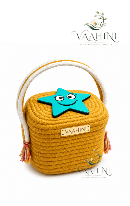 Vaahini Cotton Rope Gift Basket lifestyle - woman holding basket